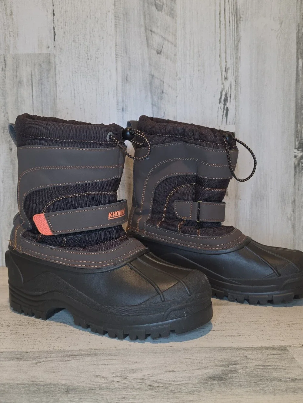 Khombu Brie Big Kids Snow Boots Size 5 Winter Boots Waterproof Insulated Brown